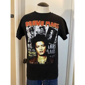 VTG Bruno Mars Concert Shirt Top Moonshine Jungle Tour 2013 Black Size S 2 Sided